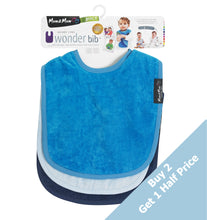 3 PACK - Mum 2 Mum Standard Bibs -  Navy / Baby Blue / Teal