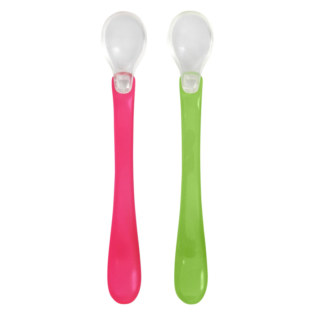 Feeding Spoons Set of Two - Pink & Green